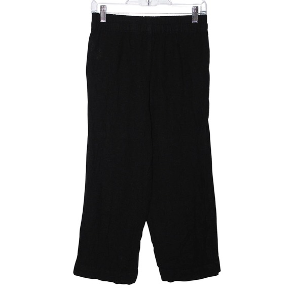 Madewell Breezewomen Pull-On Straight Pants Black Linen Trousers Pants - Size SP - Picture 2 of 2